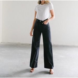 Levis Women’s Ribcage Wide Leg Dark Blue / Black Size 25 Y2K 90s